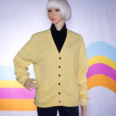 Vintage 1960s Yellow Cardigan | Small / Medium 