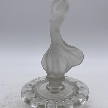 Art Deco Frosted Glass Nude Flapper Flower Frog Girl 