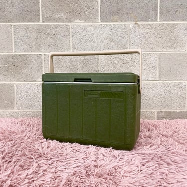 Vintage Coleman Cooler Retro 1990s Ice Chest + 5277 + Insulated + 28 Quart + Green + Portable + Outdoors + Storage 