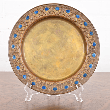 Louis Comfort Tiffany Furnaces Bronze Doré and Enamel Plate