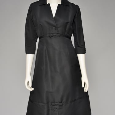 1950s black silk Harvey Berin dress S/M 