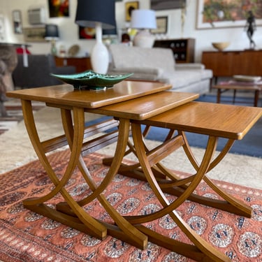 Mid Century Teak Nesting/Side Tables by Nathan Furniture