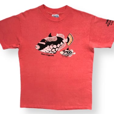 Vintage 80s Waikiki Aquarium Clown Triggerfish Nature/Animal Graphic Art T-Shirt Size Medium 