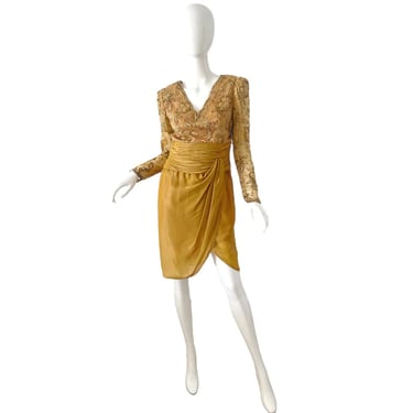 Gold lame disco dress best sale