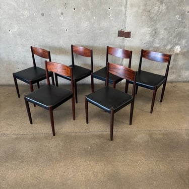 6 Danish Rosewood Dining Chairs By Poul Volther