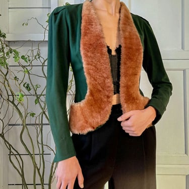 40s Fur Trim Jacket | S