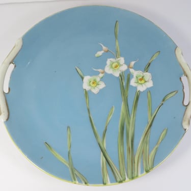 Vintage Meito Narcissus Turquoise Handpainted China Plate Made in Japan 