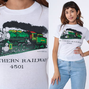 Steam Train Shirt 90s Southern Railway 4501 Railway T Shirt Railroad Tee Graphic Tee Retro Single Stitch Tshirt Vintage 1990s Extra Small xs 