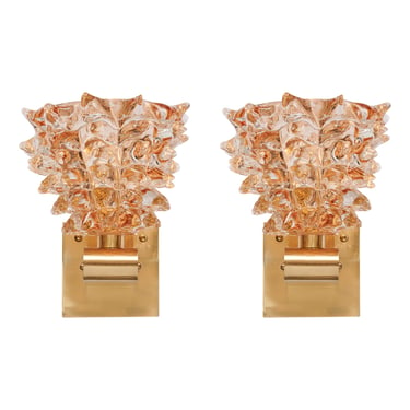 Murano Rostrate Glass Amber Sconces