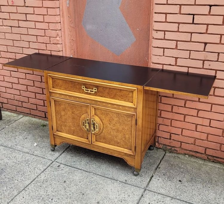 East Asian Style Flip top Server. 18.5x36x34 tall. Wingspan 72"