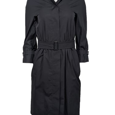 Max Mara - Black Cotton Belted Shirtdress Sz 6