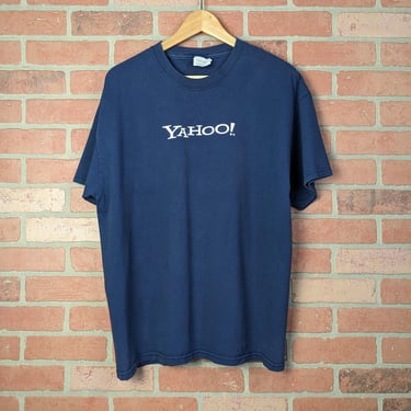 Vintage 00s Y2k Yahoo! ORIGINAL Search Engine Promo Tee - Large 