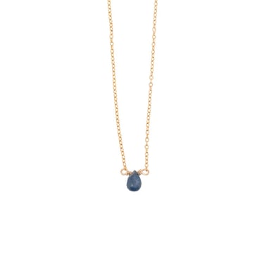 Light Blue Sapphire Mini Drop Necklace