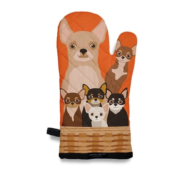 All Things Chihuahua &#8211; Chihuahuas in the Basket Oven Mitt