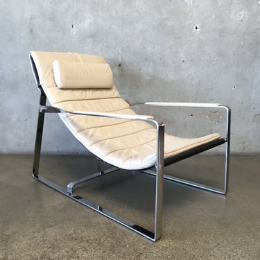 Mid Century Leather Sling Minotti Hopper Chair for Rodolfo Dordoni