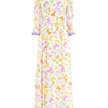 Pastel Butterfly Printed Maxi Dress