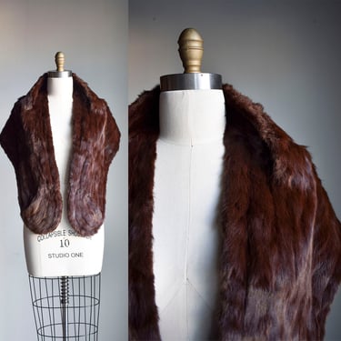 Vintage Dark Brown Fur Stole 