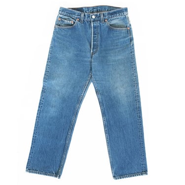 vintage Levis 501 / 80s jeans / stonewash Levis / 1980s stonewash Levis 501xx high waist distressed jeans 31 