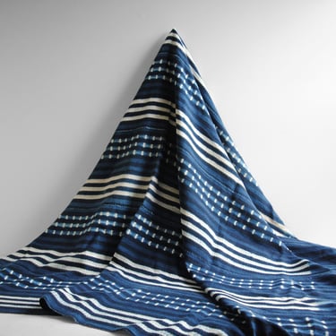 Vintage African Indigo Textile Blanket or Fabric 65