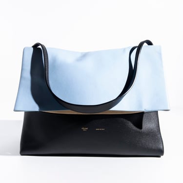 CELINE Blue &amp; Black All Soft Tricolor Shoulder Bag