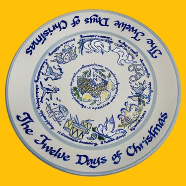 Vintage The Twelve Days of Christmas Platter 1980s Retro Size 13.75