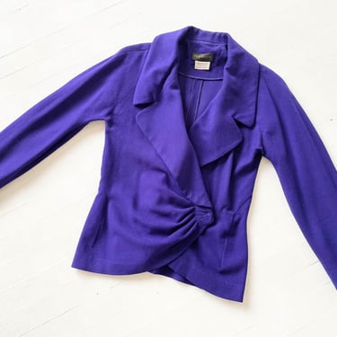 1990s Donna Karen Royal Purple Wool + Cashmere Jacket 