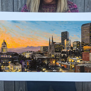 Denver Sunset Skyline Print (2024) 12X24