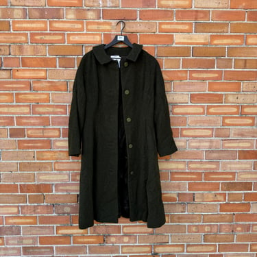 vintage 60s green wool princess coat / m medium 