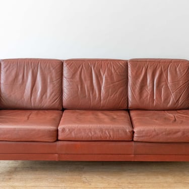 Danish Leather Børge Mogensen Style Sofa