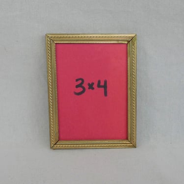 Vintage Picture Frame - Gold Tone Metal w/ Glass - Holds 3