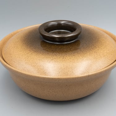 Heath Ceramics Brown and Tan Medium Covered Serving Dish | Vintage California Pottery 