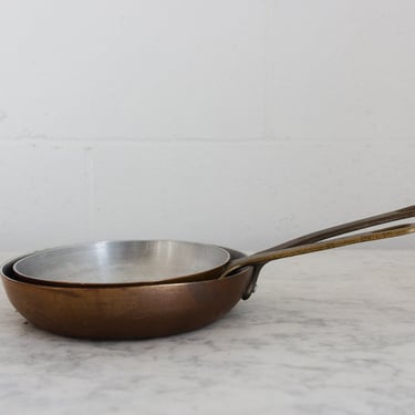 vintage french copper frying pan