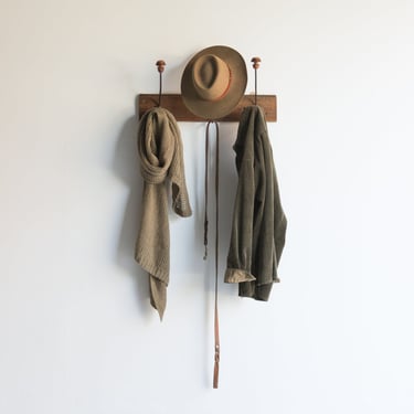 Vintage Wood & Metal Coat Rack