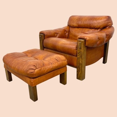 LOCAL PICKUP ONLY ———— Vintage Lounge Chair with Ottoman 
