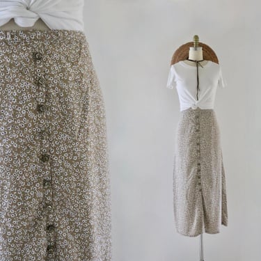 ditsy beige floral maxi skirt 26-34 
