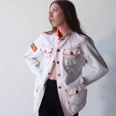 White Jacket w/ Contrast Stitching | Gaultier Jeans 