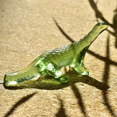M*1様 LALIQUE 緑色ガラス 恐竜型オブジェ Vintage Signed Lalique France Green Crystal Glass Lizard | Good's