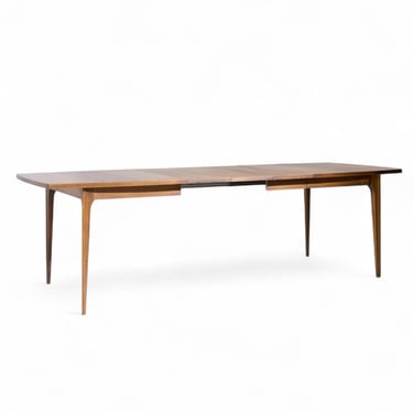 Broyhill Brasilia Mid Century Expanding Walnut Dining Table with 3 Leaves - mcm 