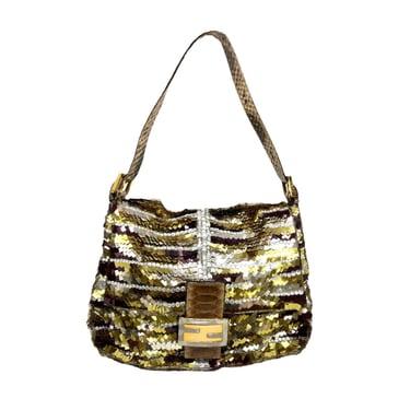 Fendi Metallic Sequins Baguette