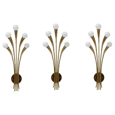 3 Oscar Torlasco Brass Sconces