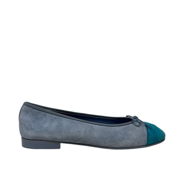 Chanel Light Blue Suede Flats