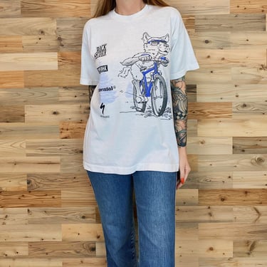 Vintage Soft Thin 90's Cycling Tee Shirt T-Shirt 