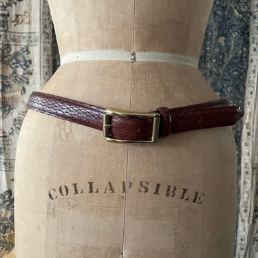 Vintage ‘80s ‘90s Joan & David whiskey leather belt | made in Italy, solid brass buckle, M/L 