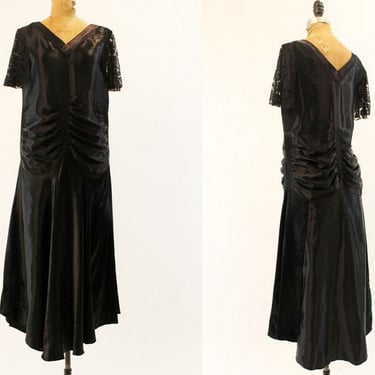 1920s silk dress | lace flapper titanic | small - medium 