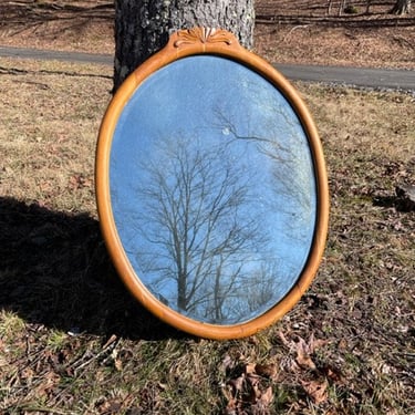 24x31&quot; tall antiques solid oak mirror