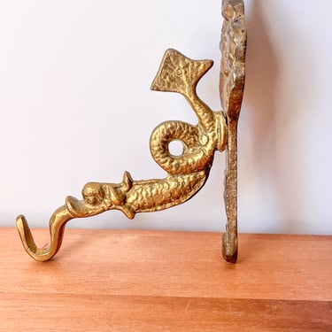 Vintage Brass Dragon Wall Hook. 