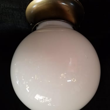 Vintage Flush Mount Single Bulb Globe Ceiling Light H7.75 x D6