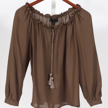 Carley Silk Blouse - Taupe