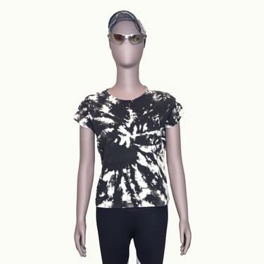 Vintage FENDI Rare Sheer Gray Zucca Print Top Baby Tee