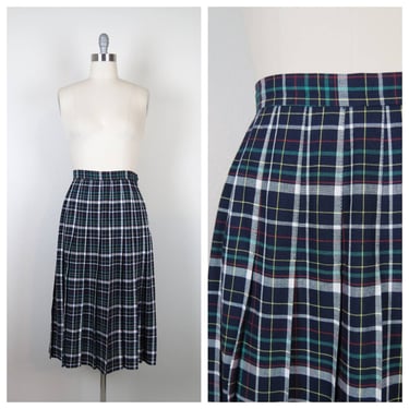 Vintage 1980s plaid skirt pleated dark academia school girl Talbots 